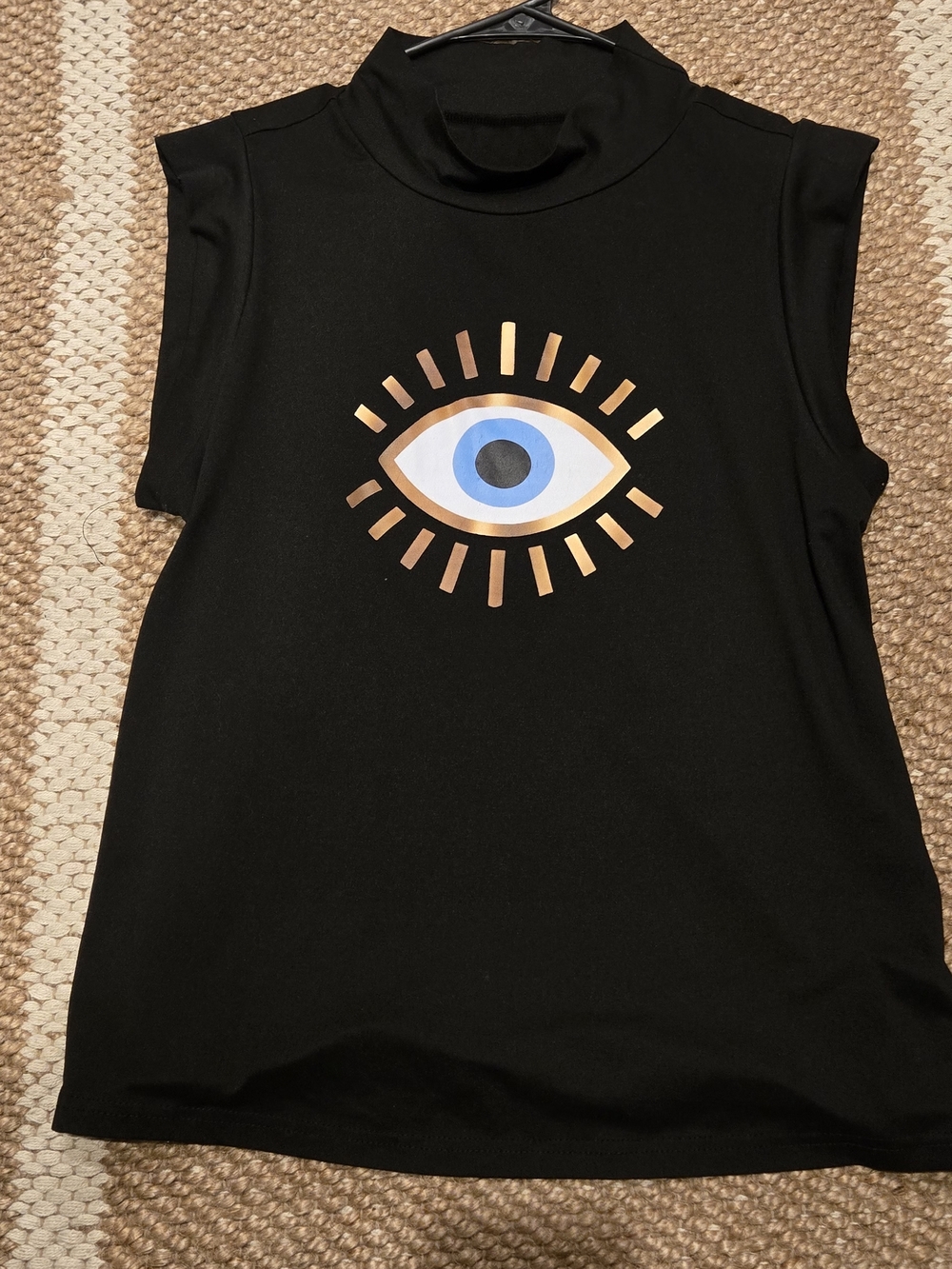 SHEIN Black Top with Eye Motif